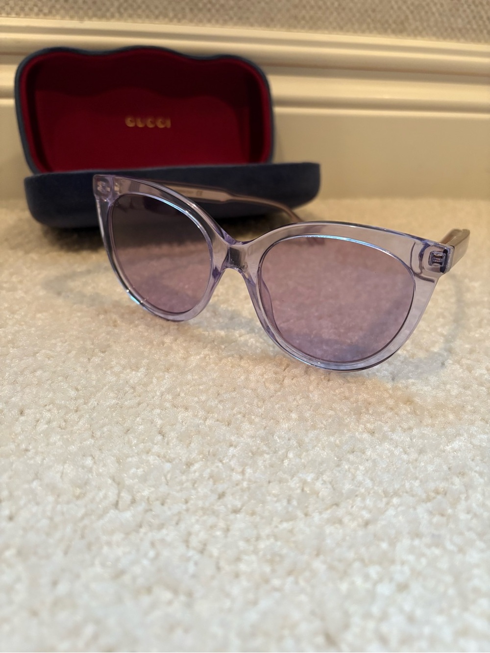 Gucci Purple & Clear Round Sunglasses